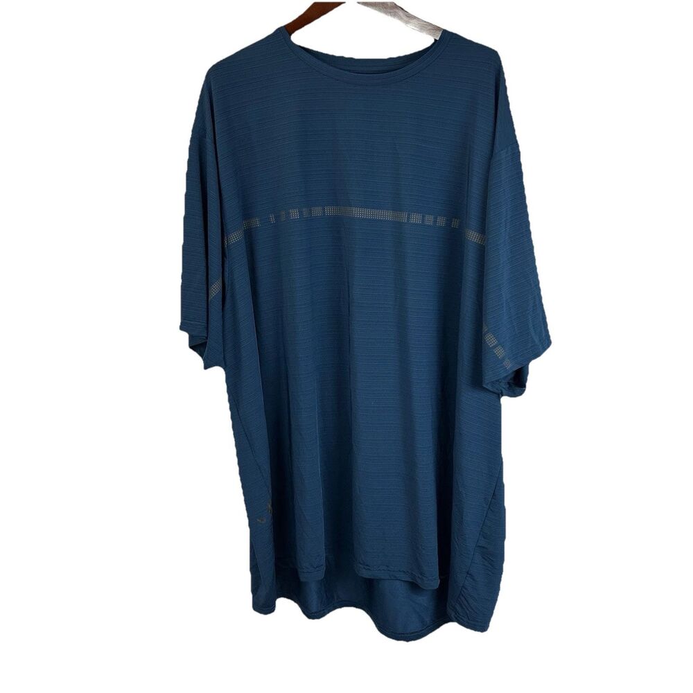 Liberty Pro T-Shirt Men's 5XL Blue Striped Short Sleeve Athletic Casual